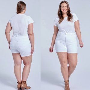 Seven7 Booty Shaper Shorts White Plus Size 14W